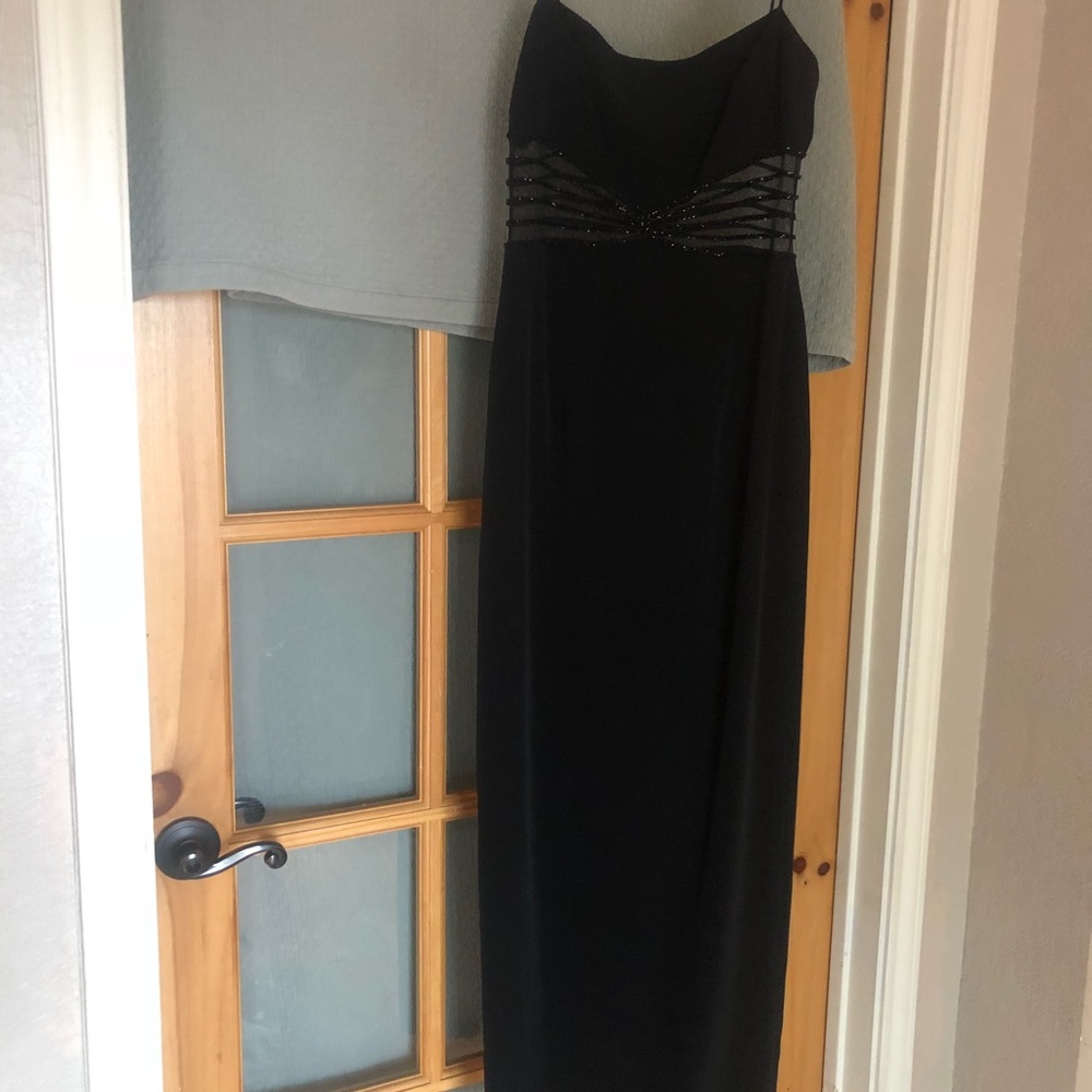 Black Beaded Cache Dress